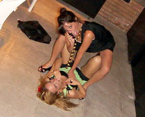 Hot catfight and panty upskirt